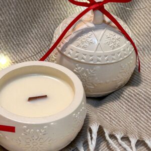 Julekule lys i gipspotte