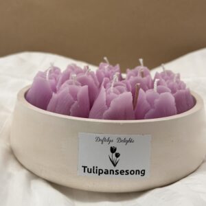 Vårbeholder med fiolett tulipaner 🌷💛